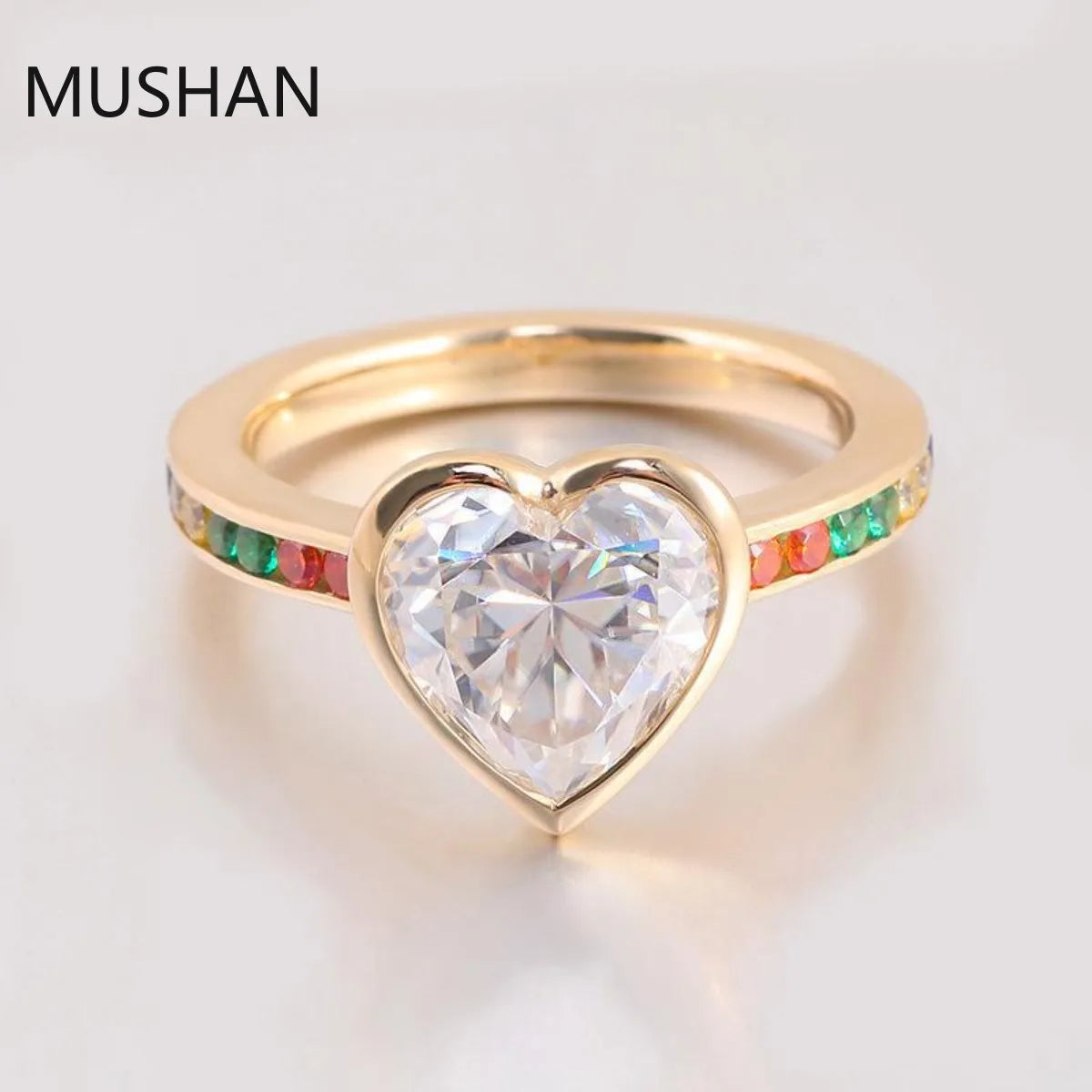 MUSHAN Luxury Custom 14K 18K Gold Rings Band Jewelry With Moissanite Diamond Lab Grown Gemstones Diamond Wedding Ring For Women