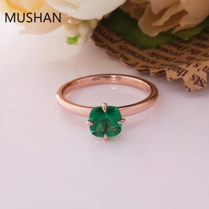 MUSHAN Anillo de boda de lujo personalizado para mujer, de oro de 14K o 18K, con diamantes de moissanita y piedras preciosas cultivadas en laboratorio.