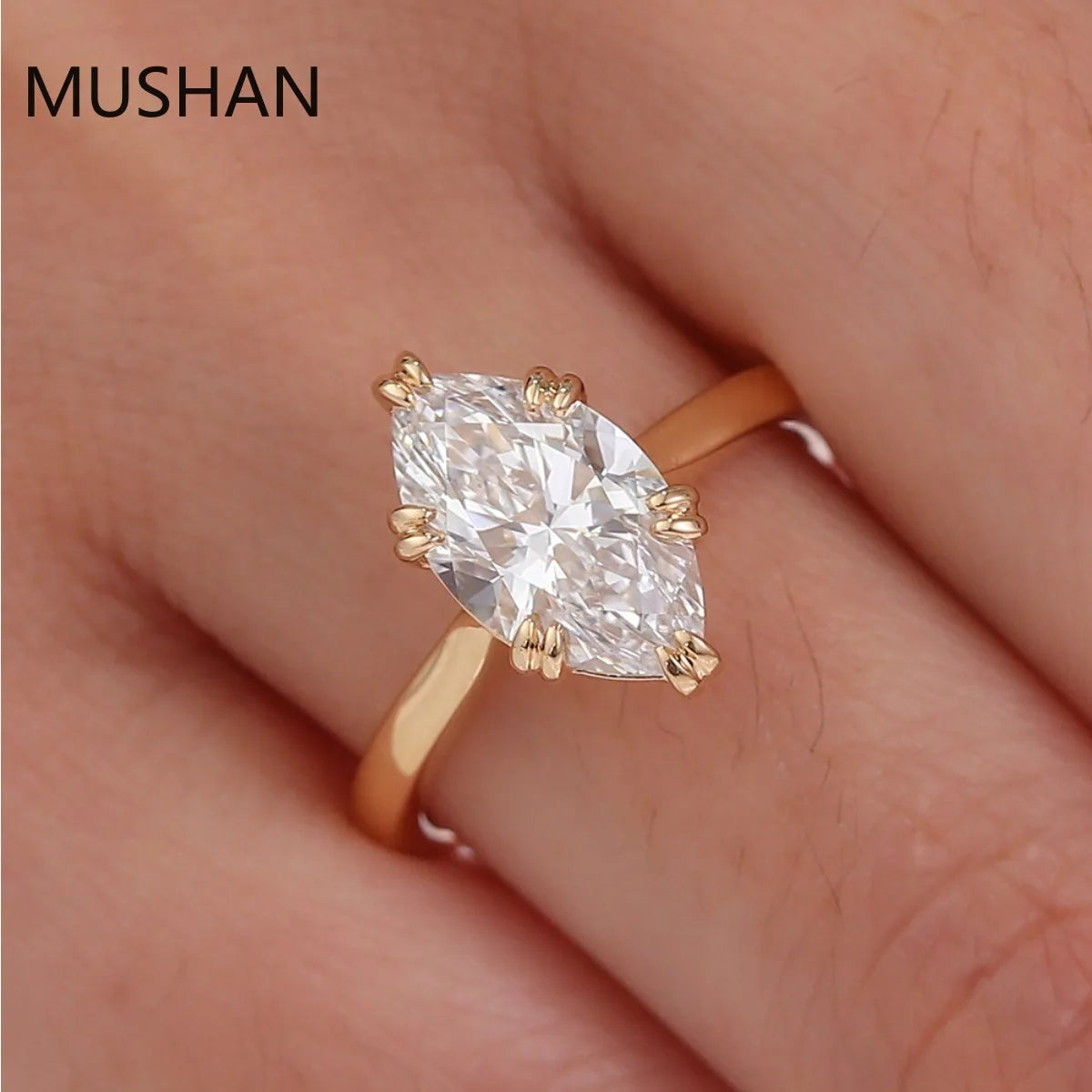 MUSHAN Luxury Custom E Color 1.5ctw Diamond Ring PT950 10K 14K 18K Gold Jewelry Lab Grown Diamond Wedding Rings Band For Women