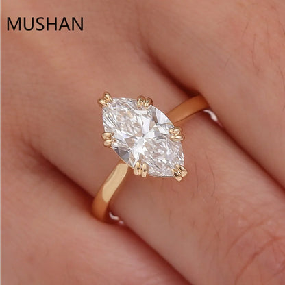 MUSHAN Luxury Custom E Color 1.5ctw Diamond Ring PT950 10K 14K 18K Gold Jewelry Lab Grown Diamond Wedding Rings Band For Women