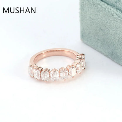 MUSHAN Luxury Custom 14K 18K Gold Rings Band Jewelry With Moissanite Diamond Lab Grown Gemstones Diamond Wedding Ring For Women