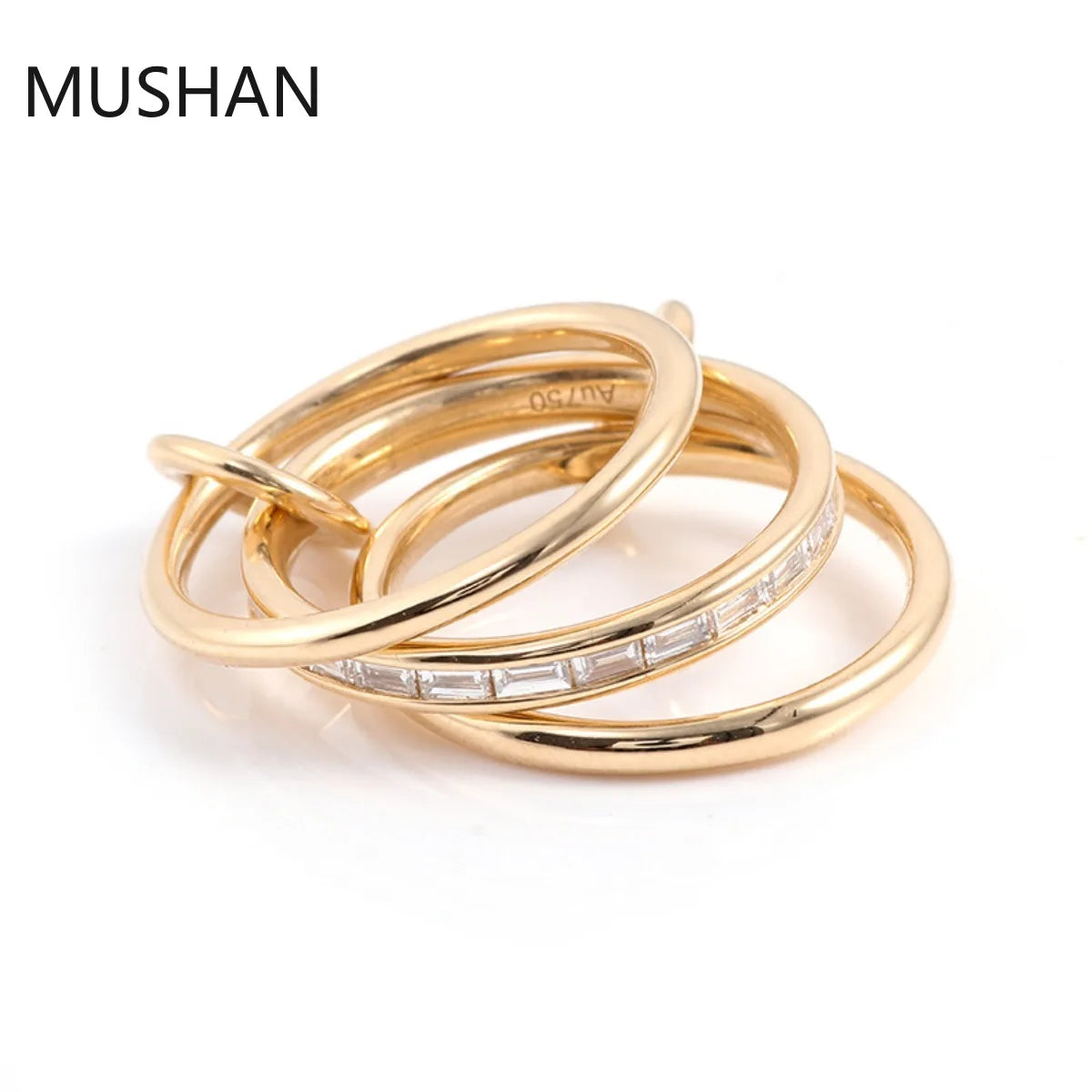 MUSHAN Luxury Custom 14K 18K Gold Rings Band Jewelry With Moissanite Diamond Lab Grown Gemstones Diamond Wedding Ring For Women