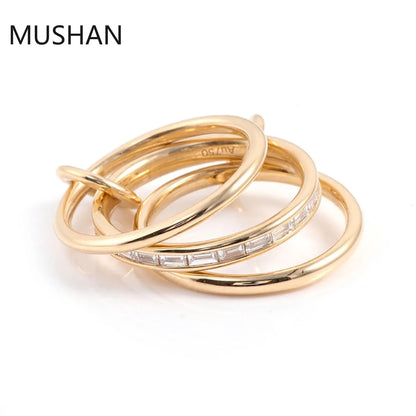 MUSHAN Luxury Custom 14K 18K Gold Rings Band Jewelry With Moissanite Diamond Lab Grown Gemstones Diamond Wedding Ring For Women