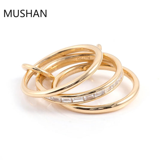 MUSHAN Luxury Custom 14K 18K Gold Rings Band Jewelry With Moissanite Diamond Lab Grown Gemstones Diamond Wedding Ring For Women