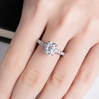 MUHAN Luxury Jewelry  925 terling ilver Ring Wedding Band  Women GRA Certificated Moissanite Diamond Rings D Color Fine Jewelry