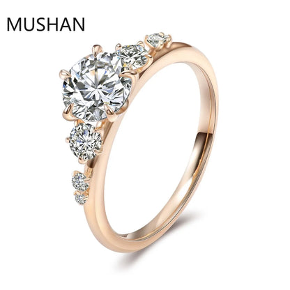 MUSHAN Luxury Custom 14K 18K Gold Rings Band Jewelry With Moissanite Diamond Lab Grown Gemstones Diamond Wedding Ring For Women