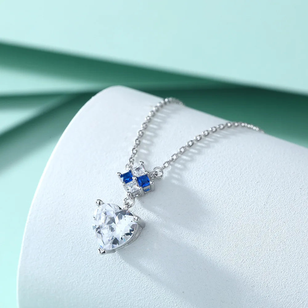 146	MuShan Designer Jewelry 925 Sterling Silver Necklace Zircon 5A Halo Engagement for Her Rhodium Plated Premium Jewelry Pendan