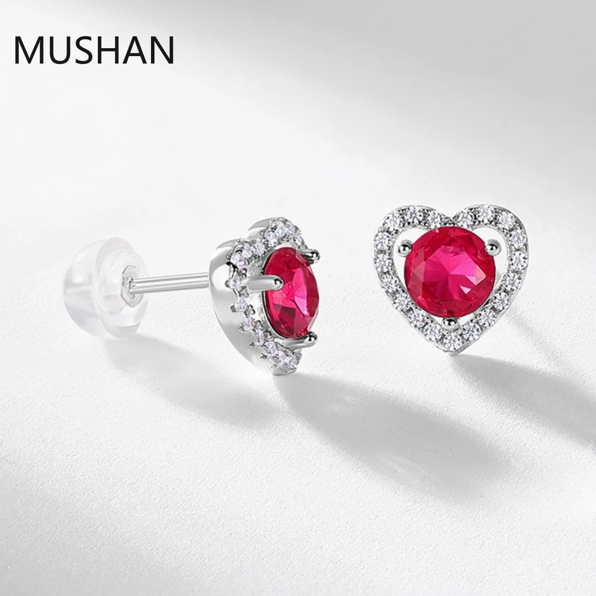MUSHAN Bijoux de luxe boucles d'oreilles puces en argent sterling S925 pour femmes, boucles d'oreilles à tige avec émeraude de culture certifiée GRC