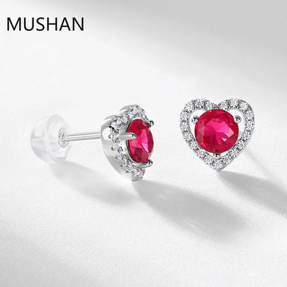 MUSHAN Bijoux de luxe boucles d'oreilles puces en argent sterling S925 pour femmes, boucles d'oreilles à tige avec émeraude de culture certifiée GRC