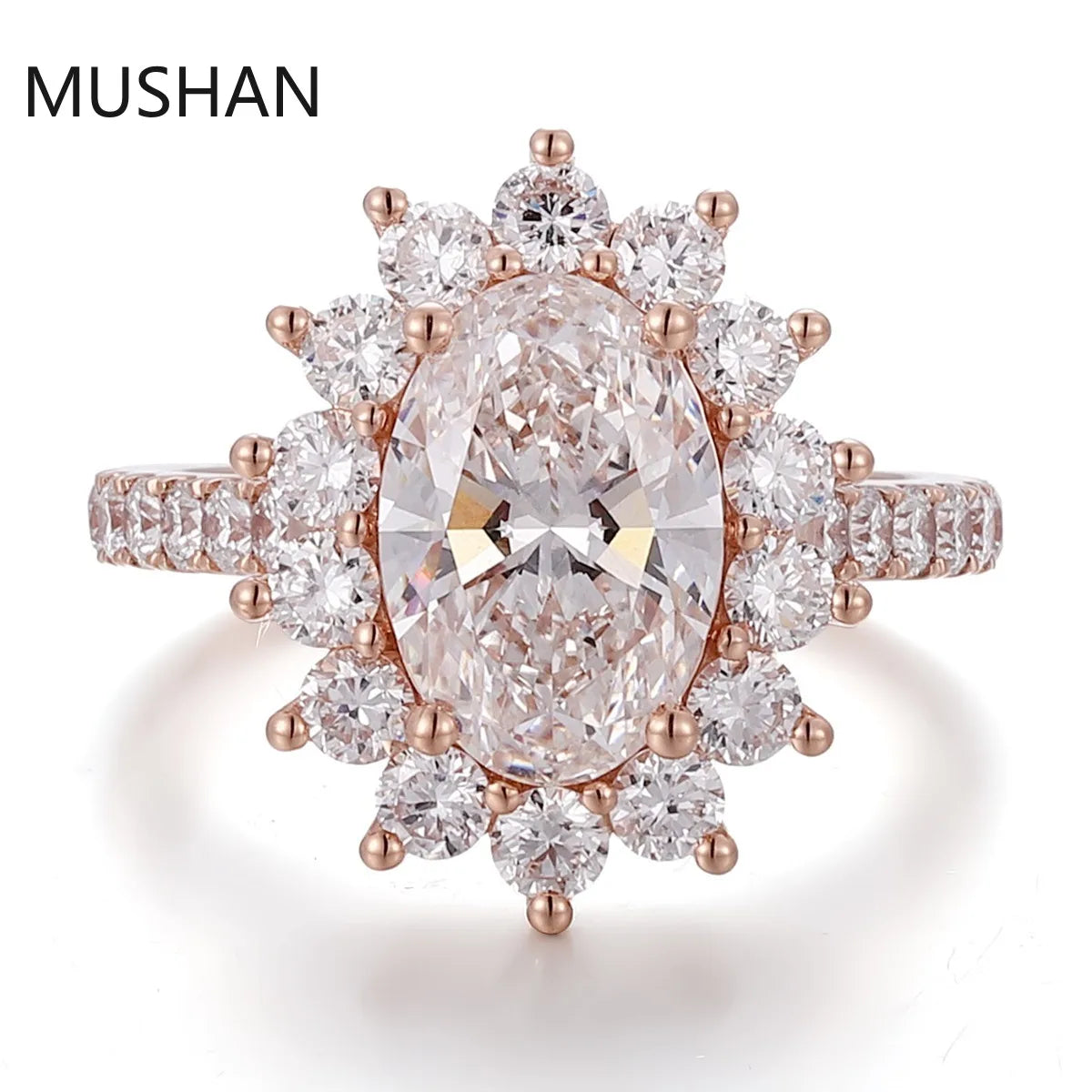 MUSHAN Luxury Custom 14K 18K Gold Rings Band Jewelry With Moissanite Diamond Lab Grown Gemstones Diamond Wedding Ring For Women