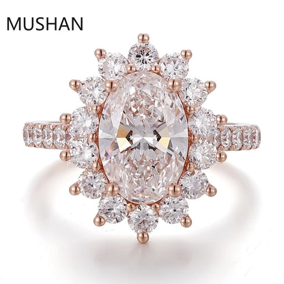 MUSHAN Luxury Custom 14K 18K Gold Rings Band Jewelry With Moissanite Diamond Lab Grown Gemstones Diamond Wedding Ring For Women