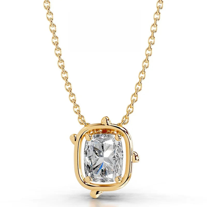 Collar de plata de ley 925 marca MuShan con diamante de moissanita, gargantilla para boda para chicas, colgante con patente MST chapado en oro de 18K