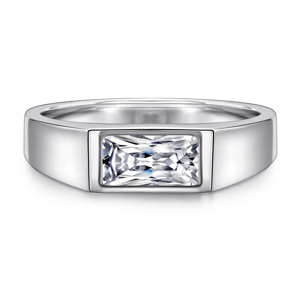 MuShan Jewelry 925 Sterling Silver Ring Wedding Band High Carbon Diamond Minimalist Style Gift  Her Women Rings Fine Jewelry