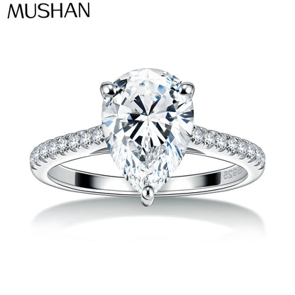 MuShan Designer Jewelry 925 Sterling Silver Ring for Women Bride Moissanite Diamond Rings 18K Gold Plated MST Patent Rings