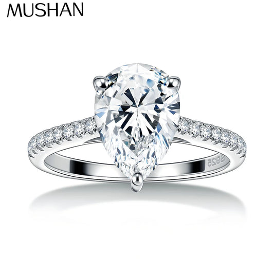 MuShan Designer Jewelry 925 Sterling Silver Ring for Women Bride Moissanite Diamond Rings 18K Gold Plated MST Patent Rings