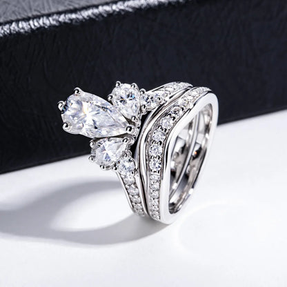 MUSHAN Luxury Jewelry 925 Sterling Silver Ring Band Women GRA Certificated Moissanite Diamond Emerald D Color Rings Fine Jewelry