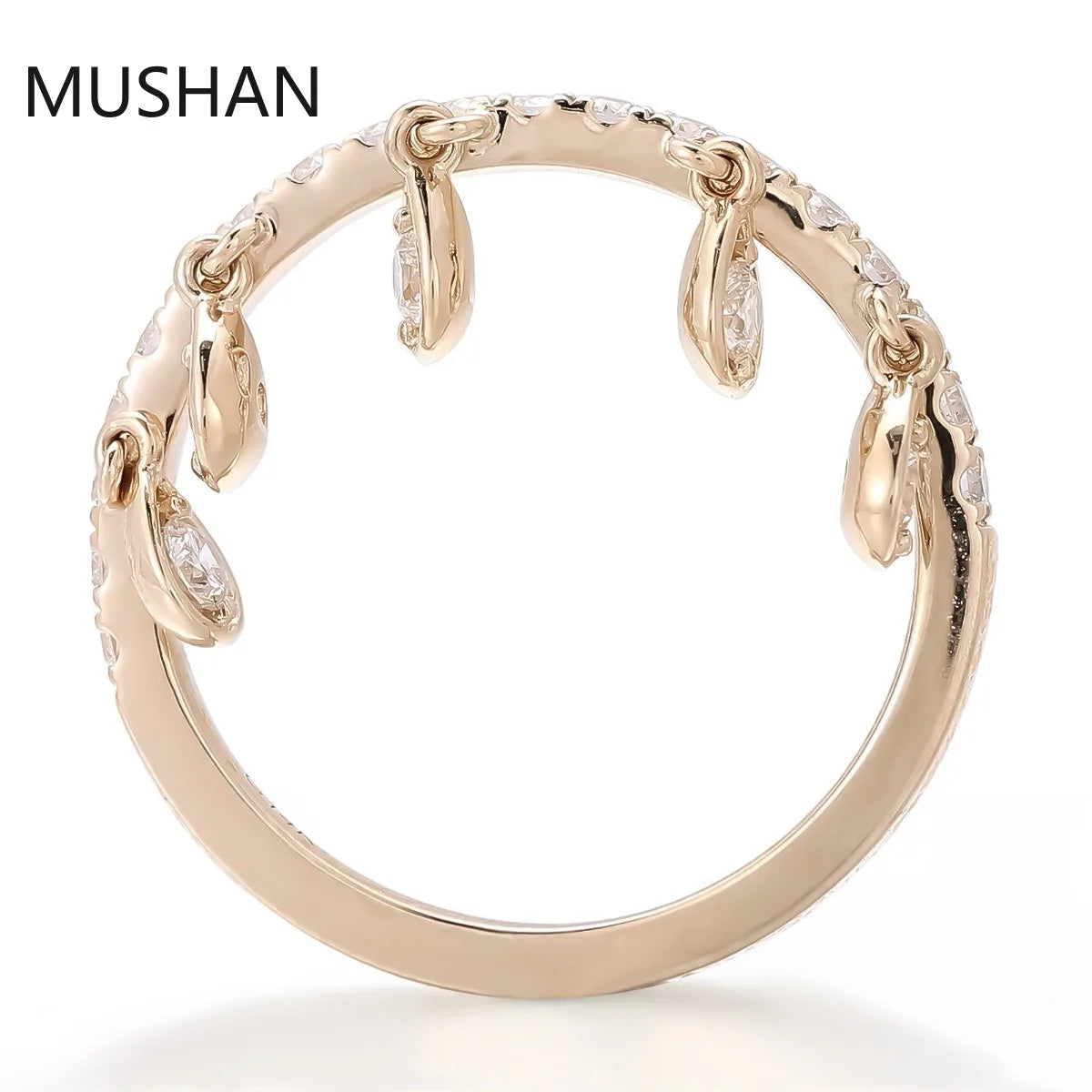 MUSHAN Luxury Custom 14K 18K Gold Rings Band Wedding Jewelry Luxury IGI Certificated Lab Grown Diamond Ring For Women Gifts