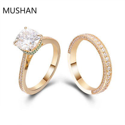 MUSHAN Luxury Custom 14K 18K Gold Rings Band Jewelry With Moissanite Diamond Lab Grown Gemstones Diamond Wedding Ring For Women