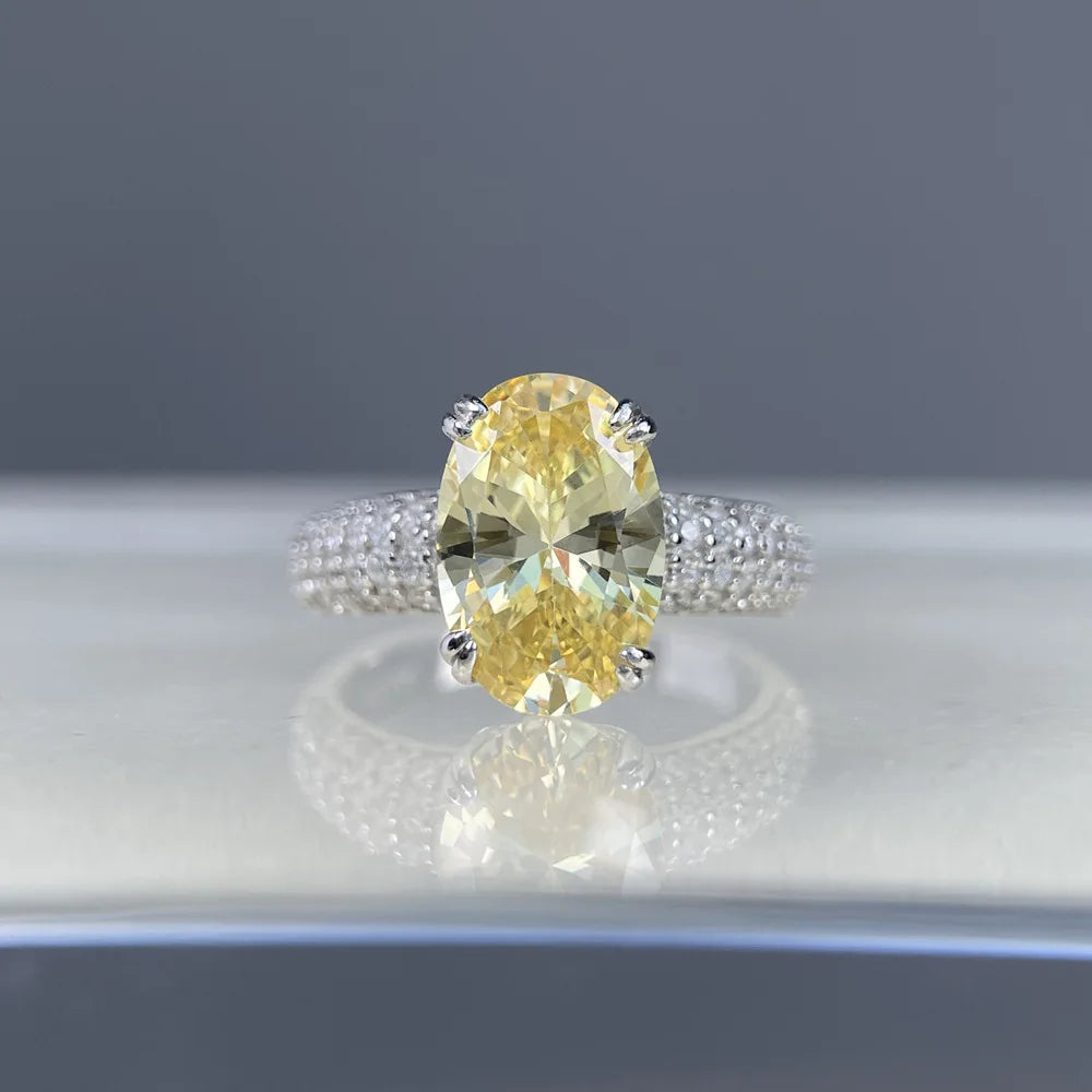Anillo de compromiso de plata de ley 925 MuShan Jewelry con diamante de carbono de alta calidad, regalo de cumpleaños, joyería elegante, anillos para mujer, joyería fina