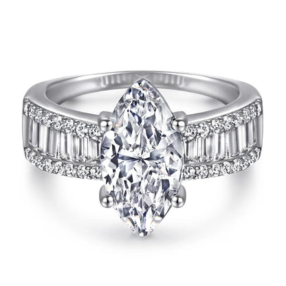 MuShan Jewelry 925 Sterling Silver Ring Wedding Band High Carbon Diamond Party Cocktail Cocktail Party Women Rings Fine Jewelry