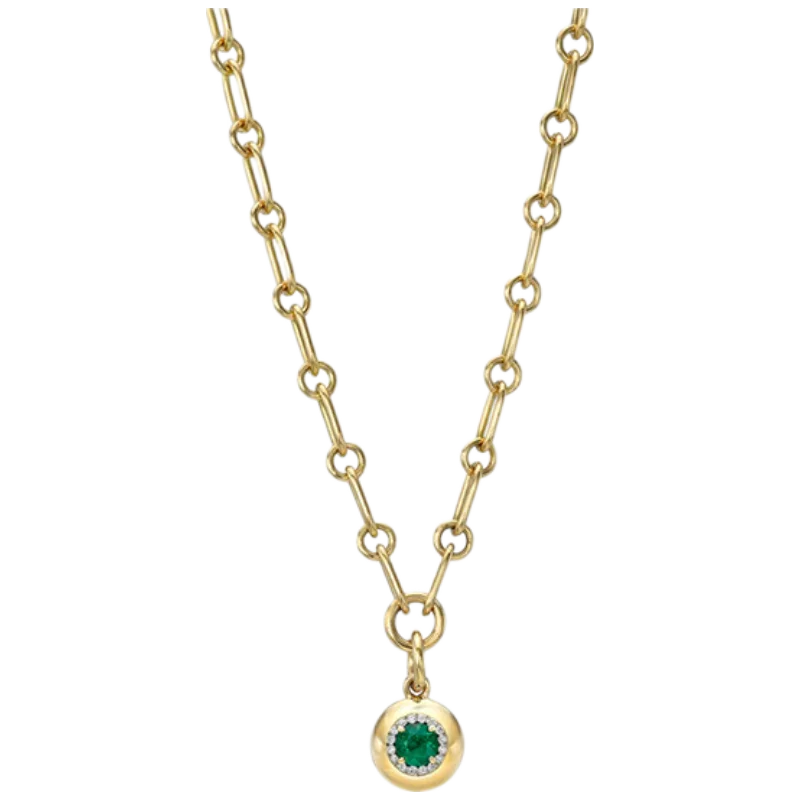 MUSHAN Collier de joaillerie sur mesure en argent sterling 925, pendentif avec émeraude, rubis ou saphir de culture pour femme, plaqué or 18 carats