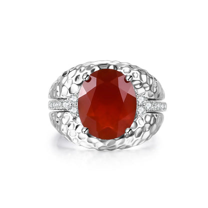 MUSHAN Custom Jewelry 925 Sterling Silver Ring Lab Red Ruby Radiant Bridal Gift for Women 18K Gold Plated GRC Certificate Ring