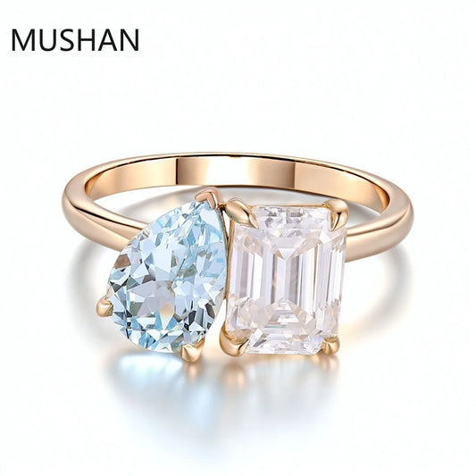 MUSHAN Luxury Custom 14K 18K Gold Rings Band Jewelry With Moissanite Diamond Lab Grown Gemstones Diamond Wedding Ring For Women