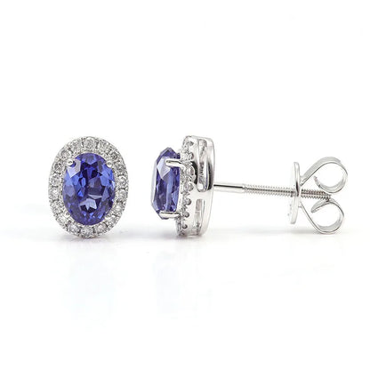MUSHAN Custom Jewelry 10k 14k 18k Gold Platinum PT950 925 Silver Stud Earrings Women 1ct Lab Grown Sapphire Earrings Ear Pin