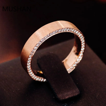 MUSHAN Luxury Custom 14K 18K Gold Rings Band Jewelry With Moissanite Diamond Lab Grown Gemstones Diamond Wedding Ring For Women