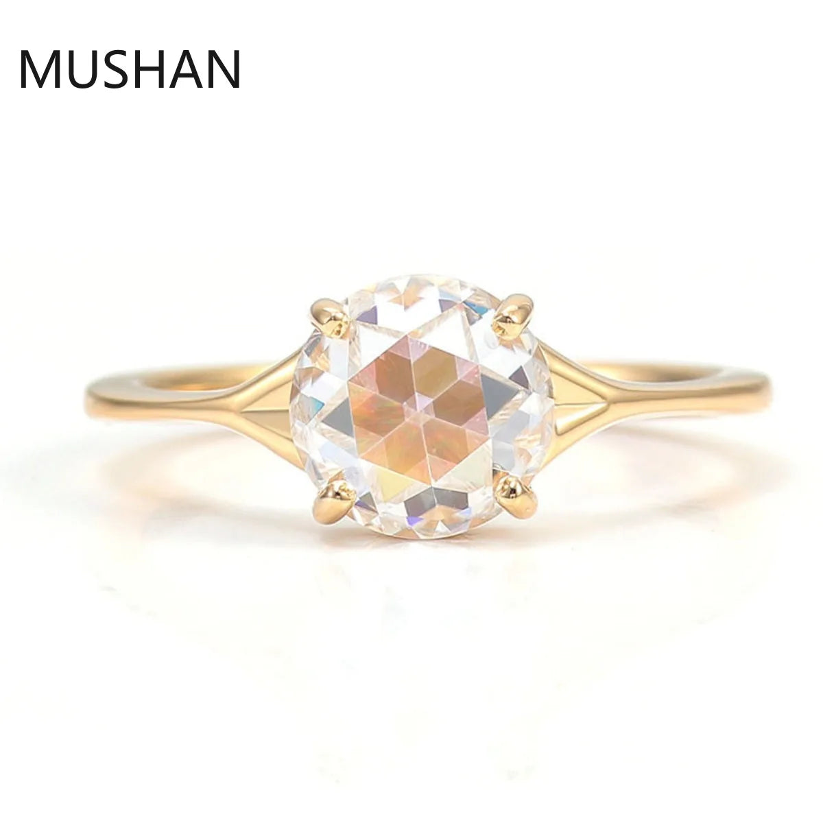 MUSHAN Luxury Custom Luxury Women 14K 18K Gold Rings Band Jewelry With Moissanite Diamond Party Bridal Gift Wedding Ring Jewelry