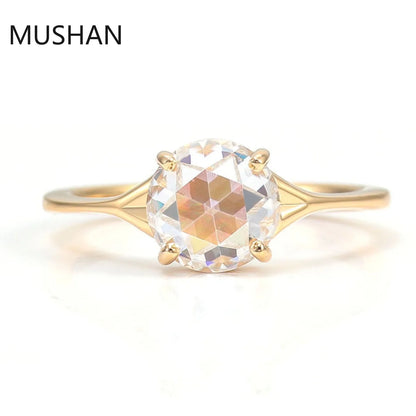 MUSHAN Luxury Custom Luxury Women 14K 18K Gold Rings Band Jewelry With Moissanite Diamond Party Bridal Gift Wedding Ring Jewelry
