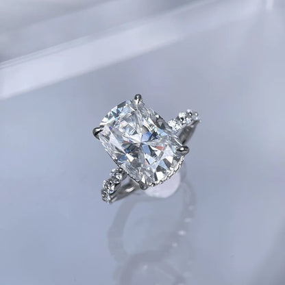 Anillo de plata de ley 925 de MuShan Luxury Jewelry con moissanita VVS, encantador anillo para pareja, chapado en oro de 18 quilates, anillos con patente MST y certificado GRA