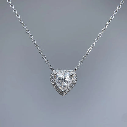 MuShan Luxury Jewelry 925 Sterling Silver Pendant Locket Heart Moissanite Non Tarnish for Daughter Real Gold Plated MST Patent