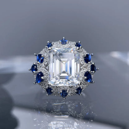 Anillo de plata de ley 925 marca MuShan con diamante de moissanita, anillo formal para esposa, chapado en oro auténtico de 18 quilates, anillos con patente MST