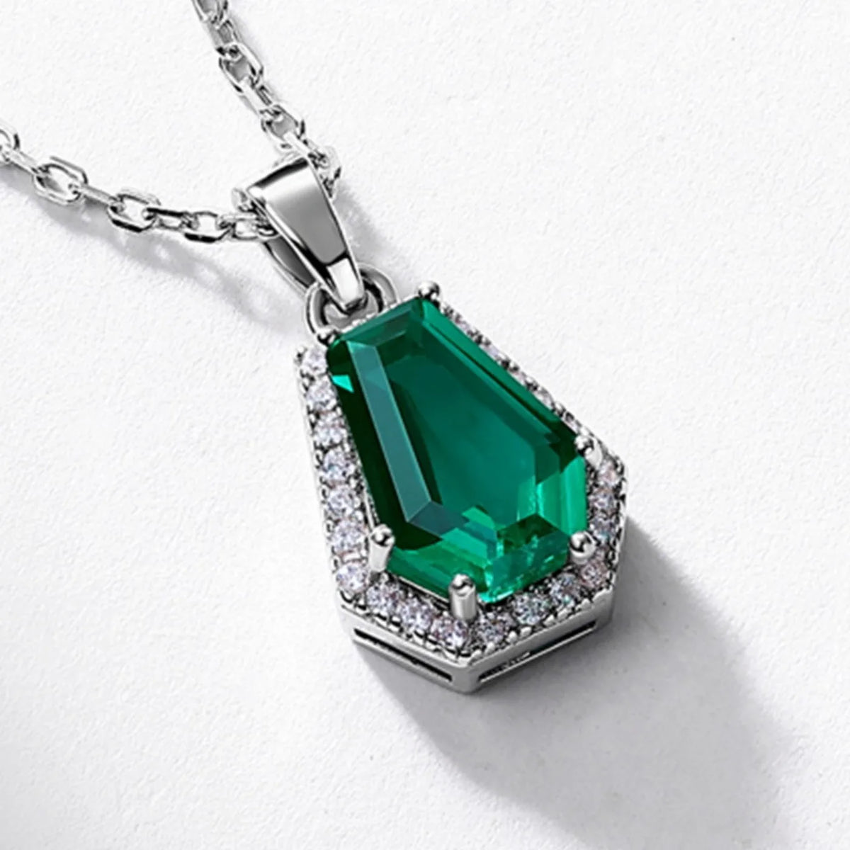 MUSHAN Luxury Jewelry 925 Sterling Silver Chain Pendant Necklace Lab Grown Emerald Ruby Gemstones Necklaces Pendants GRC Jewelry