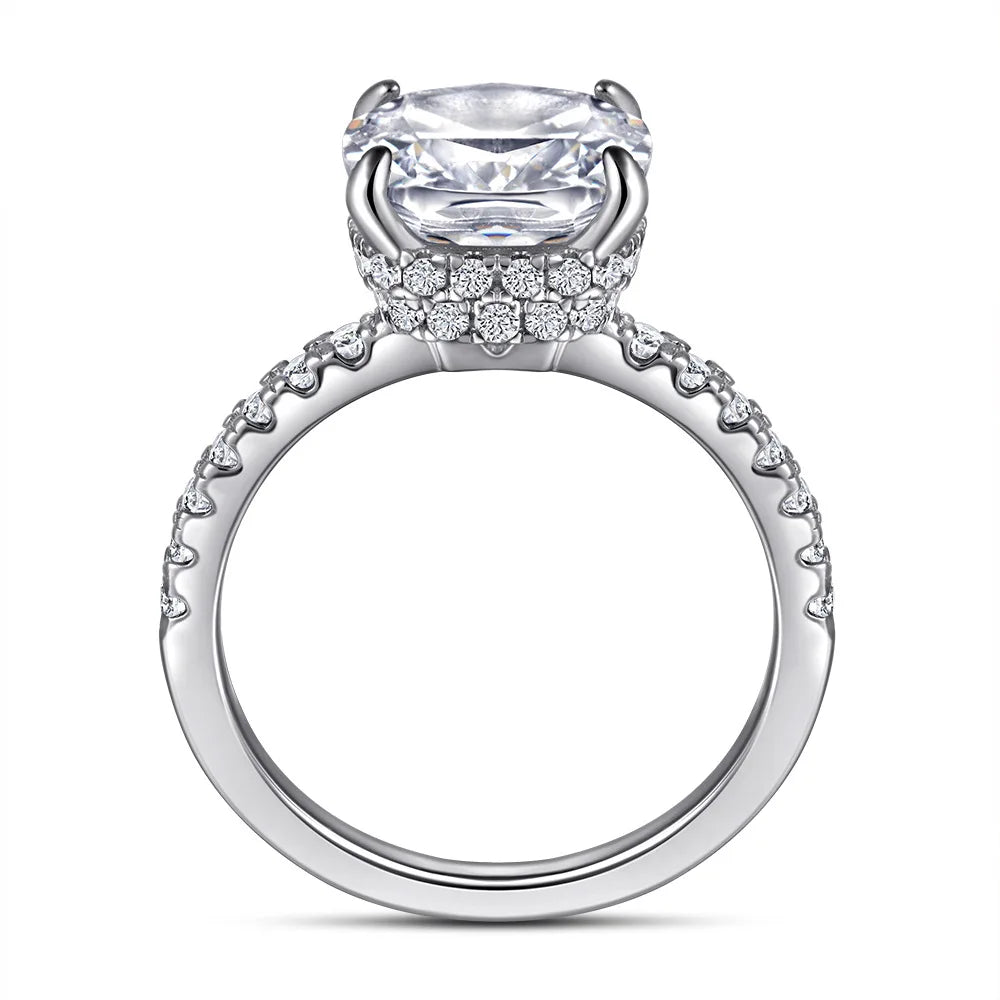 MuShan Jewelry 925 Sterling Silver Romantic Engagement Ring 5A Cubic Zirconia Rings Bands Anniversary Rings Bands  Women Gift