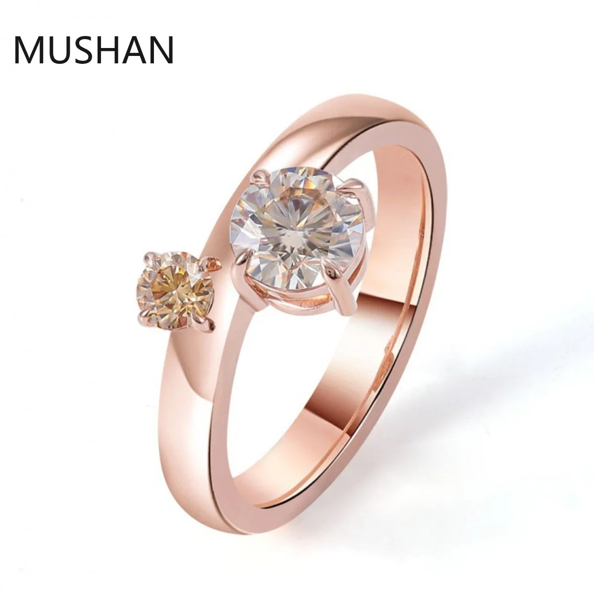 MUSHAN Luxury Custom 14K 18K Gold Rings Band Jewelry With Moissanite Diamond Lab Grown Gemstones Diamond Wedding Ring For Women