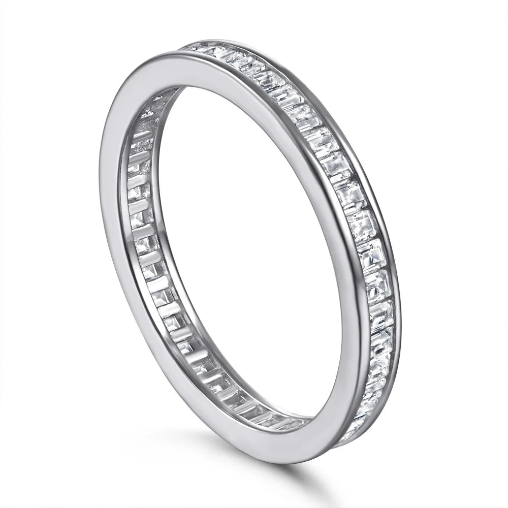 MuShan Jewelry 925 Sterling Silver Ring Wedding Band High Carbon Diamond Luxury Jewelry Bridal Jewelry Women Rings Fine Jewelry