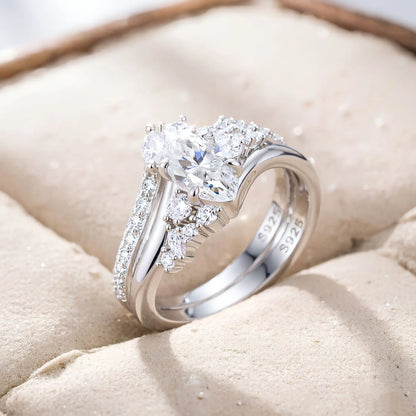 Bague MuShan en argent sterling 925, zircon de grade 5A en forme de cœur, bijou romantique pour femme, plaqué or 18 carats, bijou raffiné
