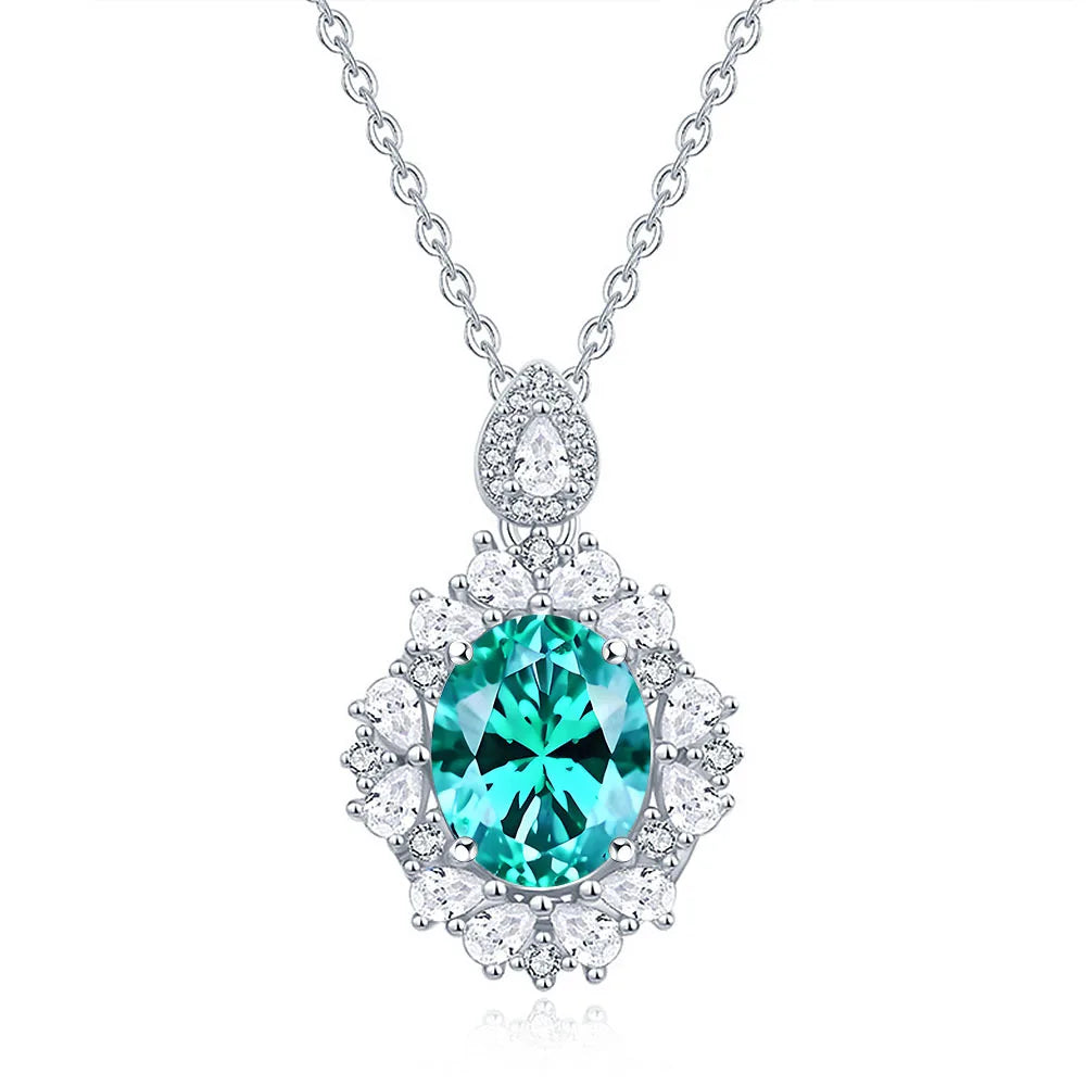 MuShan Jewelry 925 Sterling Silver Necklace Pendant Chain HCD Diamonds Bridal Shower Bachelorette Gift Women Necklaces Jewelry