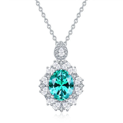 MuShan Jewelry 925 Sterling Silver Necklace Pendant Chain HCD Diamonds Bridal Shower Bachelorette Gift Women Necklaces Jewelry