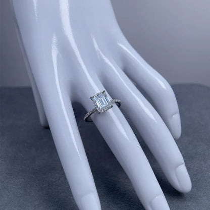 MuShan Luxury Jewelry 925 Sterling Silver Ring VVS Moissanite Elegant Ring for Fiancee 18K Real Gold Plated MST Patent Jewellery
