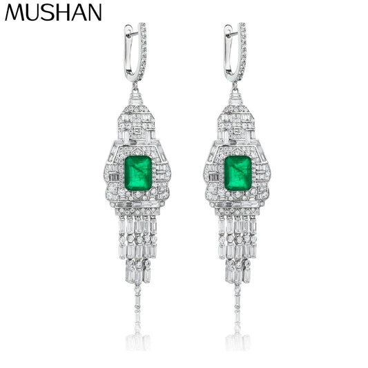 Pendientes de plata de ley 925 de MuShan Jewelry, diseño con diamante de alto carbono HCD, accesorios de pendientes de botón de plata de ley 925