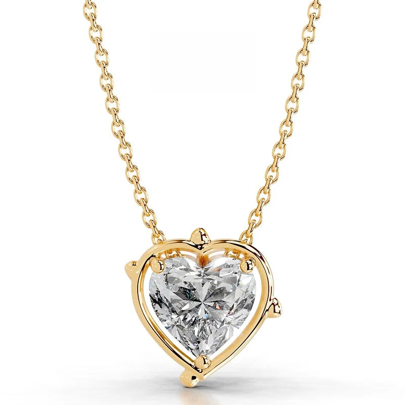 Collar de plata de ley 925 marca MuShan con diamante de moissanita, gargantilla para boda para chicas, colgante con patente MST chapado en oro de 18K