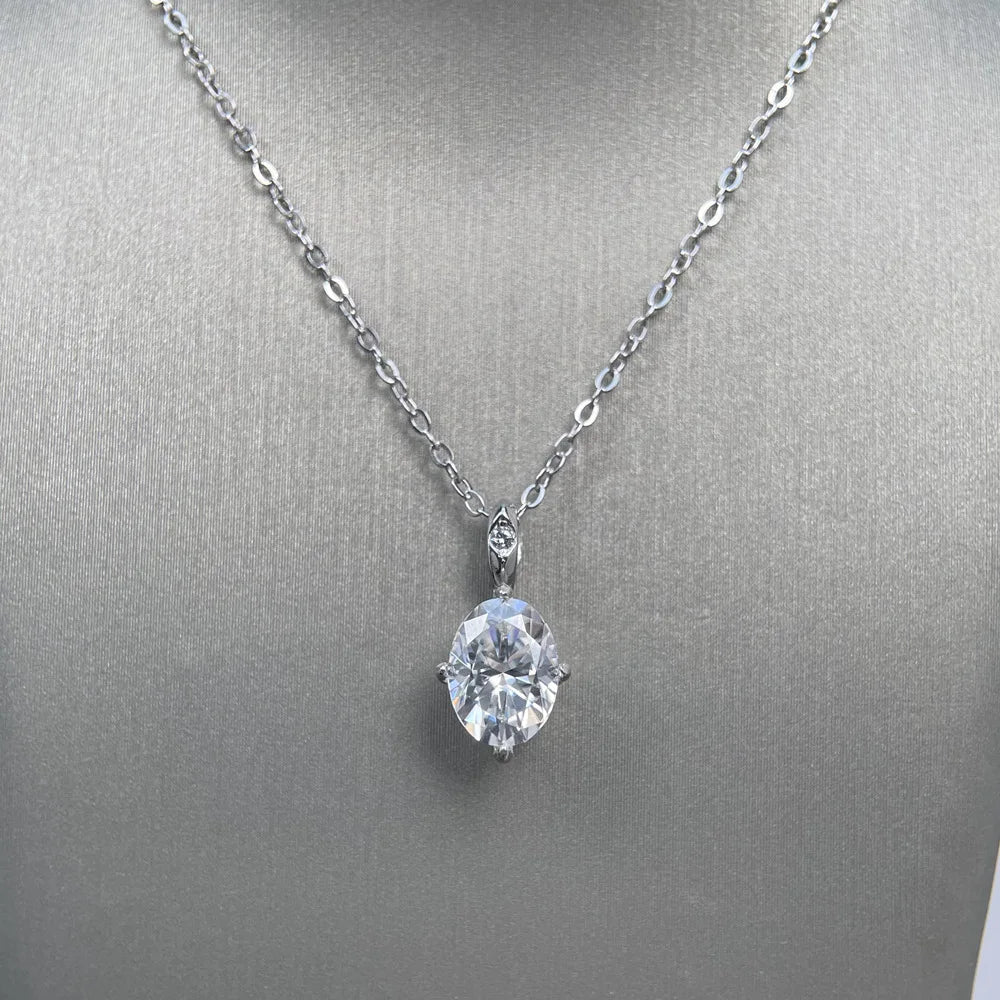 MuShan Luxury Jewelry 925 Sterling Silver Necklace D Color Moissanite Wedding Party Women Platinum Plated MST Patent Nickel Free