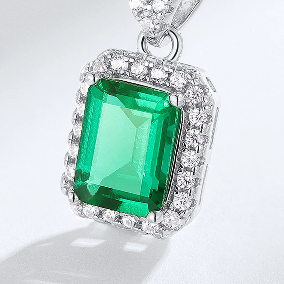MUSHAN Luxury Jewelry 925 Sterling Silver Chain Pendant Necklace Lab Grown Emerald Ruby Gemstones Necklaces Pendants GRC Jewelry