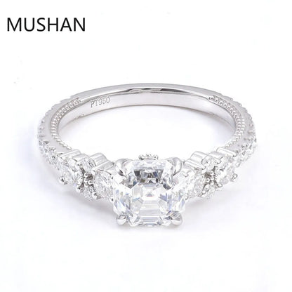 MUSHAN Luxury Custom 14K 18K Gold Rings Band Jewelry With Moissanite Diamond Lab Grown Gemstones Diamond Wedding Ring For Women