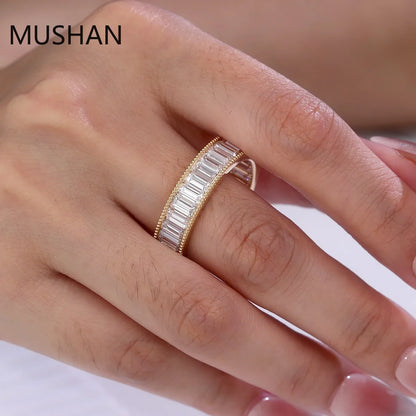 MUSHAN Luxury Custom 14K 18K Gold Rings Band Jewelry With Moissanite Diamond Lab Grown Gemstones Diamond Wedding Ring For Women