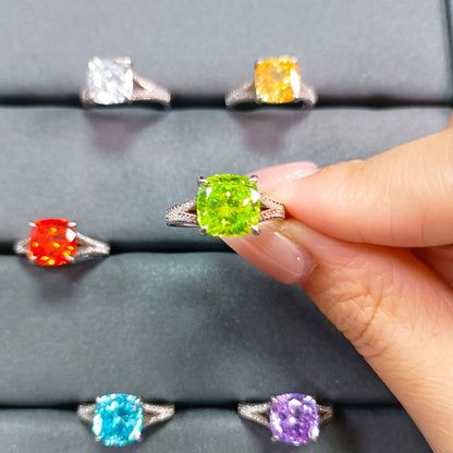 MuShan Jewelry 925 Sterling Silver Ring Wedding Band High Carbon Diamond Cocktail Party Romantic Style Women Rings Fine Jewelry