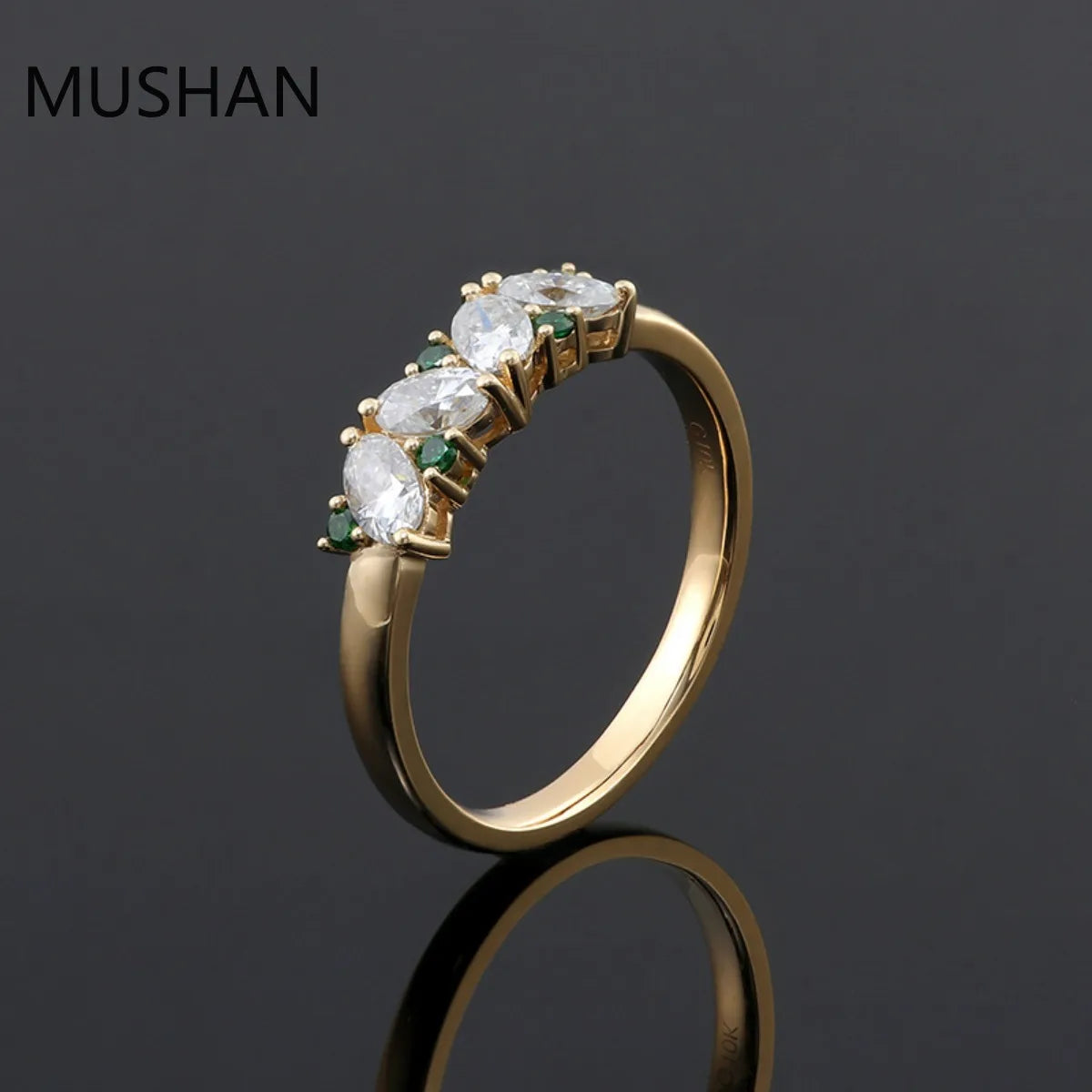 MUSHAN Luxury Custom 14K 18K Gold Rings Band Jewelry With Moissanite Diamond Lab Grown Gemstones Diamond Wedding Ring For Women